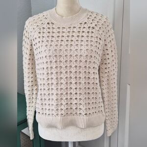 Rachel Roy Open Knit Sweater w/ Attached Cami Beige Size M